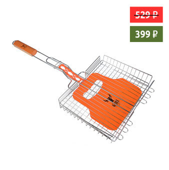 Решетка-гриль 30*24*4см хром (62х(30х24х4) С ВЕЕРОМ 22х32см GRILLBOOM