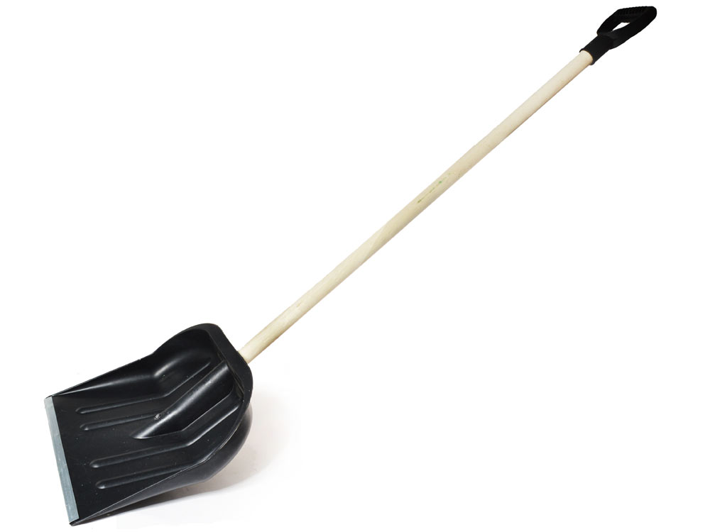 Лопата "Зима" №1 с ал.планкой,с дер.черенком и V-ручкой 410 х 460