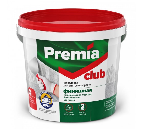Шпатлевка PREMIA CLUB финишная для внутр.работ 8 кг