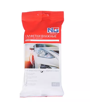 NEW GALAXY Салфетки влажные 30шт, для стекол, зеркал и фар