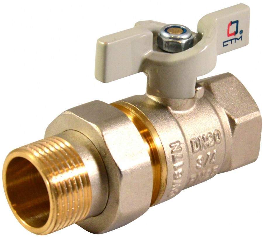 Кран Американка 3/4" с накид. гайкой, бабочка STM