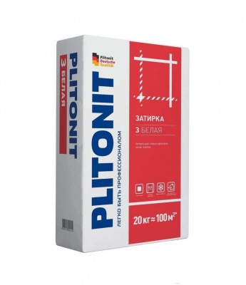 Затирка д/швов PLITONIT* 3 белая 20 кг