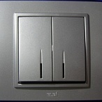 Выключатель 2кл свет Zena титаниум