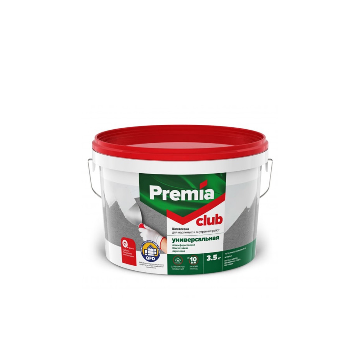 Шпатлевка PREMIA CLUB для наруж.и внутр.работ универс. 1,5 кг