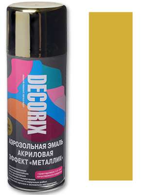 Аэрозольная эмаль "металлик" DECORIX, 520, золото (12)