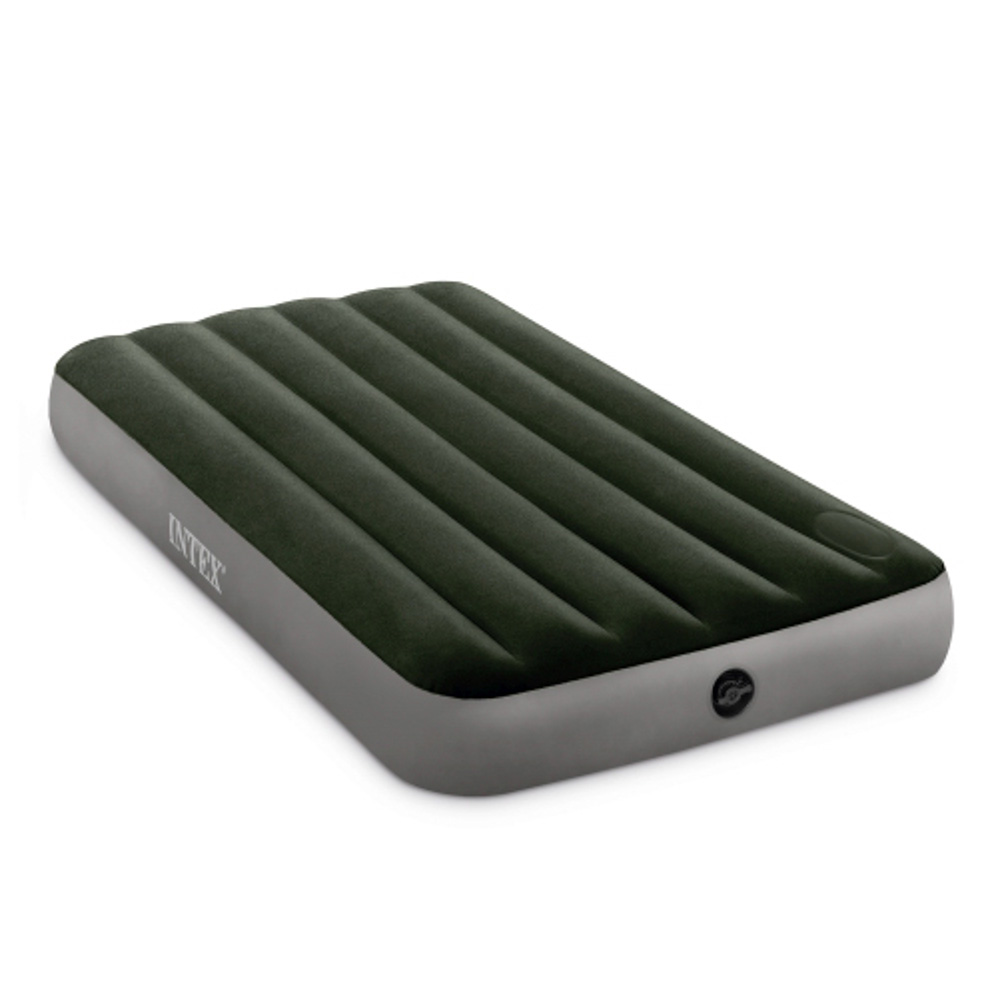 INTEX Матрас надувной DOWNY AIRBED, встроенный ножной насос, 191x99x25см, до 136кг, 64761