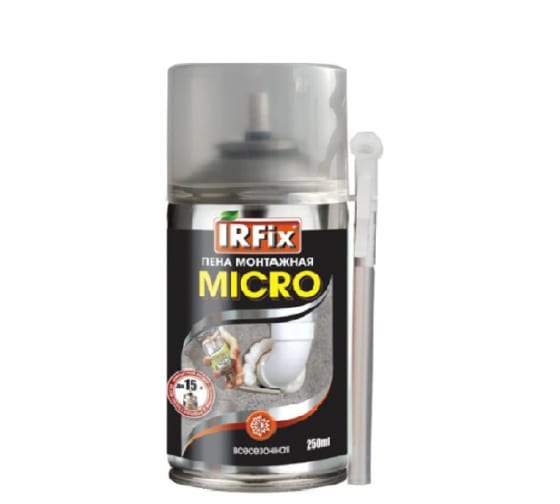 IRFIX Монтажная пена MICRO всесезонная (250мл.)  (-10 + 35 С)(6)