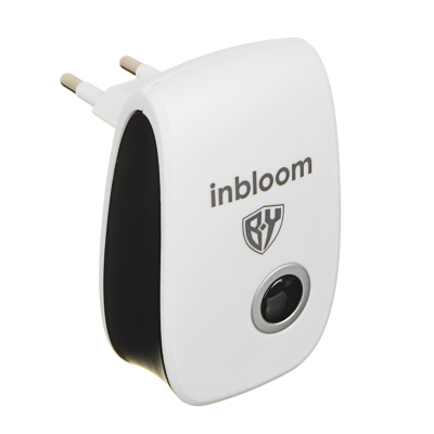 INBLOOM BY Отпугиватель ультразвуковой 85х55х30мм, АС90-220V, 50Hz, 5W, 15-22м2, ABS»