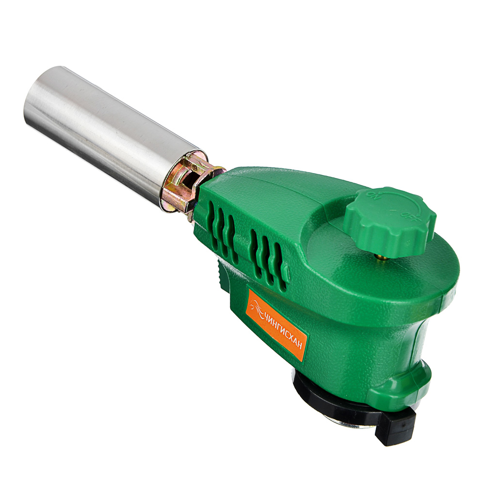 Горелка газ. с пьезорозжигом, цанговый захват, широкое cопло; 15,3х4,5х7,2см ЧИНГИСХАН