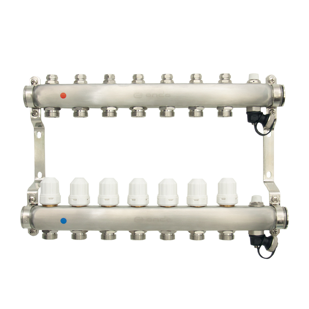 Коллекторная группа ONDO 7 вых. в сборе (автом. воздухоотвод., расходомер., терм. клапан)
