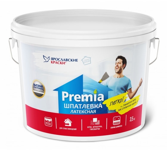 Шпатлевка PREMIA CLUB латексная для внутренних работ 3,5 кг
