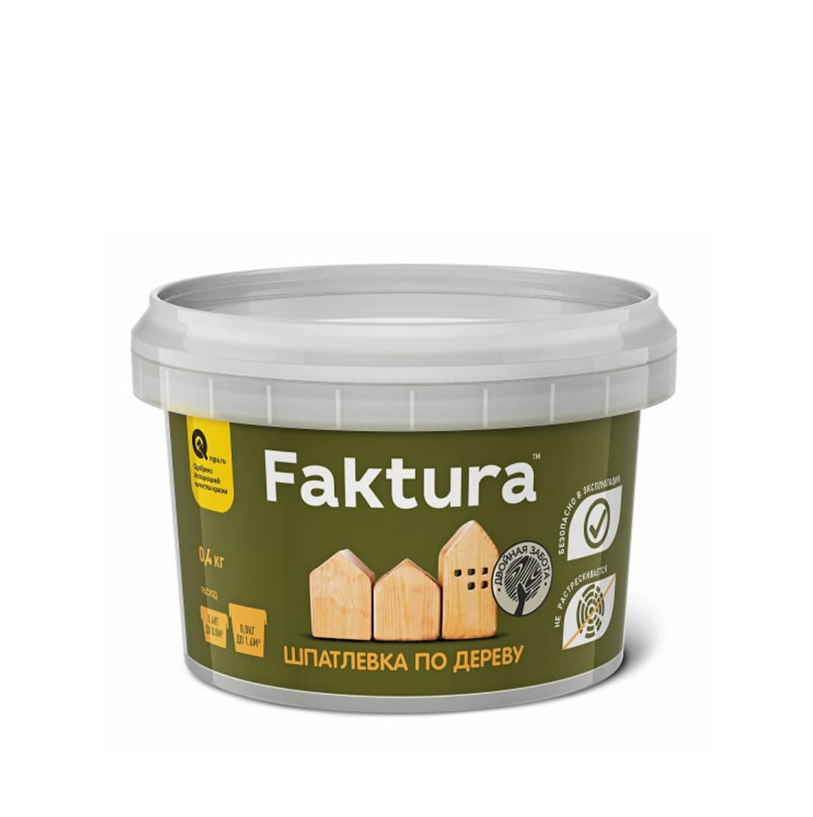 Шпатлевка по дереву белая, 0,4кг /FAKTURA