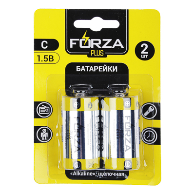 FORZA Батарейки 2шт "Alkaline" щелочная, тип C, BL