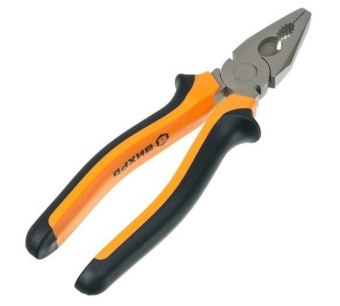 Плоскогубцы (пассатижи),200мм.,никелированные,двухкомпонентные рукоятки Вихрь